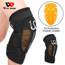 Équipement de protection de skate WEST BIKING Genouillères Protecteur de cyclisme avec caoutchouc PU Remplissage physique Running Basketball Sport Sécurité Tendon Support 230608