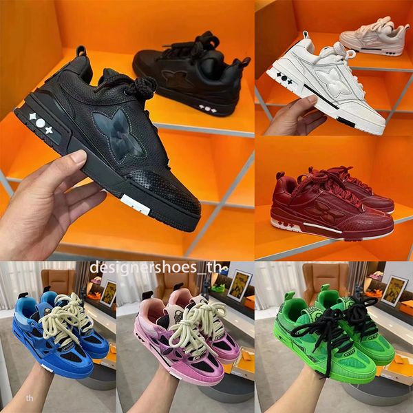 Skate Sneakers Designer Sneaker Hommes Chaussures Casual Vintage Runner Chaussure Outdor Cuir Fleur Ruuing Mode Classique Plate-Forme Chaussures