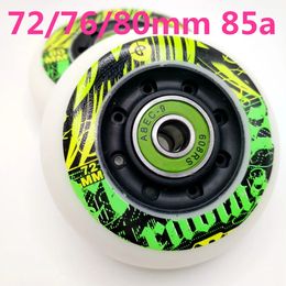 Rueda de patín rueda de scooter 76mm 76x24mm 85a 4 unids/lote rodamiento de abec-9 240227