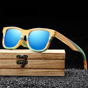 Skateboard hout bamboe zonnebril gepolariseerd voor dames heren nieuwe merkontwerper houten zonnebrillen UV -beveiligingslens S3834