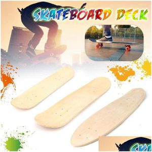 Skateboarden 24 Inch Vis Skateboard Natuurlijke Enkele Voet Houten Esdoorn Blank Deck Board Onderdelen Happy Baby Diy Accessoires Drop Delivery Dhhsv