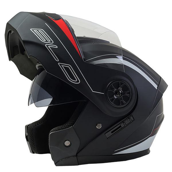 Casques de patins BLD modulaire double lentille casque de Moto sécurité descente casques rabattables professionnel Motocross course intégral Casco Moto 230505