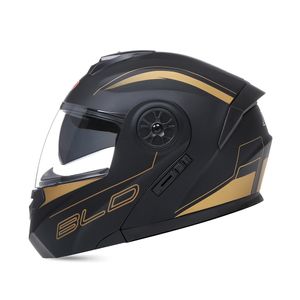 Skates Casques BLD personnalisé Moto casque intégral hommes femmes mode double lentille casques Motocross course modulaire rabattable Casco Moto 230505