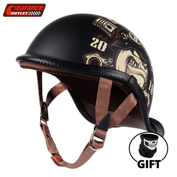 Patins Casques Casque De Moto Vintage Hommes Femmes Demi Casque Capacete De Moto Casque Casco Moto Scooter Casque D'équitation 230619