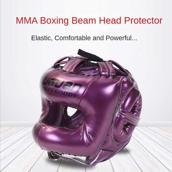 Patines Cascos PU Boxeo Protección para la cabeza Equipo de fitness para adultos Viga cruzada Cerrado Deportes completos Sanda Taekwondo Accesorios 230619