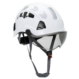 Skatehelmen Reflecterende veiligheidshelm met bril ABS Constructiewerkkap Beschermende harde hoed voor klimmen Buitenwerken Reddingshelm 230921