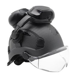 Skates Helmen Veiligheidshelm met bril en oorbeschermers CE ABS-constructie Veiligheidshelm Vizier Beschermend Werken Reddingsmuts Klimmen 231005