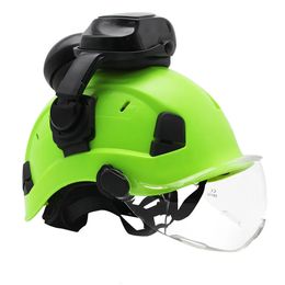 Patines Cascos Casco de seguridad con gafas ABS Gorro de trabajo de construcción Casco protector para escalar Montar Trabajo al aire libre Rescate 231027