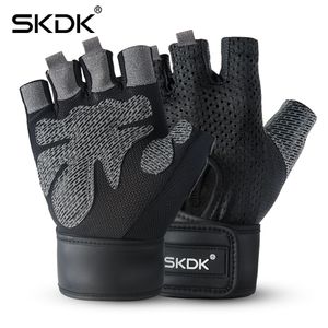 SKDK Ademend Fitness Gym Handschoenen met Pols Support Workout Gewicht Lifting CrossFit Training Cycling Handschoenen Antislip 1pair Q0107
