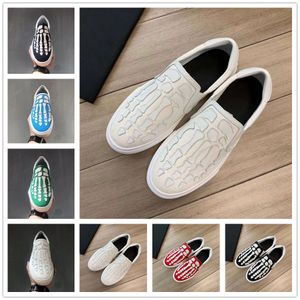 Skel Toe Slip-On hommes femmes chaussures décontractées designer squelette squelette toile plate noir blanc rouge vert os runner mande plateforme drowers sneakers sportif 38-45