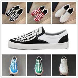 Skel teen slip-on heren vrouwen casual schoenen ontwerper skelet sneaker canvas luxurys flat zwart wit rood groen blauw botten loper man platform trainers sport sneakers