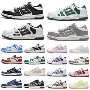 Skel Top Low Hommes Femmes Mode Chaussures de course Sneaker Blanc Orange Vert Noir Gris clair Bleu Rouge Marron Jaune Marine Mnes Baskets Sport Baskets Plateforme Chaussure