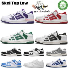 Skel Top Low Sports Casual Chaussures Pour Hommes Femmes À Lacets En Cuir Créateur De Mode Bone Board Baskets Triple Noir Blanc En Plein Air Plate-forme De Luxe Baskets