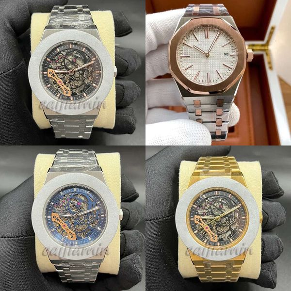 Skeleton 41 mm para hombres Automáticos mecánicos 37 mm Diver Sports Steel Band 5atm Movimiento Reloj Montre de Luxe 34 mm Women Quartz Watch