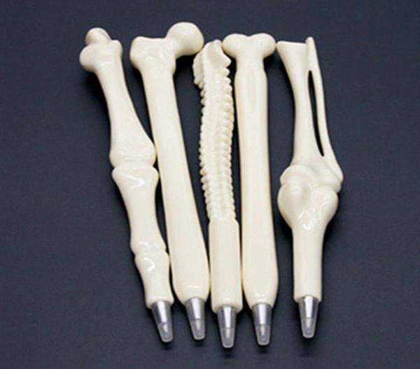 Skeleton Bone Pens Creativo novedad bolígrafo pluma en forma de hueso enfermera médico estudiante Papelería de alta calidad para DHL express8318954