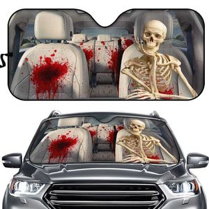 Skelet horror schedel voorruit zonneschadig auto raam voorruit luifel zon schaduw auto zon vizier auto-covers auto zonneafbescherming