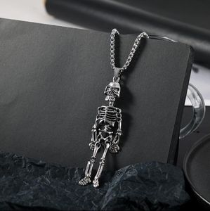 Collier pendentif squelette Halloween Cool copines cadeau colliers en acier inoxydable pour hommes femme bijoux de qualité supérieure