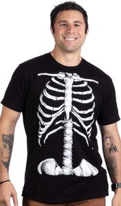 Esqueleto Rib Cage Jumbo Print Novedad Disfraz de Halloween Camiseta unisex Adulto