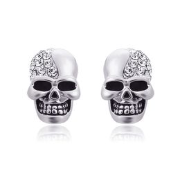 Skeleton Oorbellen voor Vrouwen Mannen Sieraden Halloween Oor Post Antiek Zilver Kleur Schedel 1 Paar