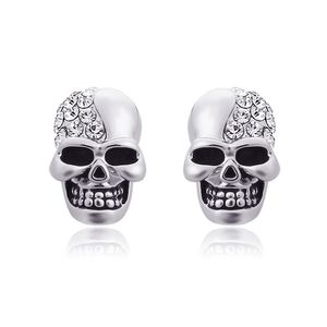 Skeleton Oorbellen voor Vrouwen Mannen Sieraden Halloween Oor Post Antiek Zilver Kleur Schedel 1 Paar