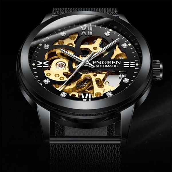 Skeleton Watch New Fngeen Sport Mechanical Watch Fashion Mens Watches Top Brand Montre Homme Clock Men Reloj automático 210407278Q