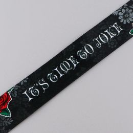 Squelettes et roses Strap Card de carte d'identité d'identité de bus Black Lanyards Keychain Student Badge Hange Corde Lariat Lanyard