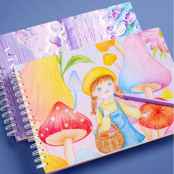 Sketchbooks 16K/A4 Doble bobina Sketch Sketch Art Special Marker de acuarela Dibujo en blanco Libro para niños Color infantil Graffiti Paper