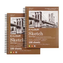 Sketchbooks 2pcs Drawing professionnel Sketchbook 9 * 12inch100 pages Blank Inner Page Bobine notebook adapté à la création d'art étudiant