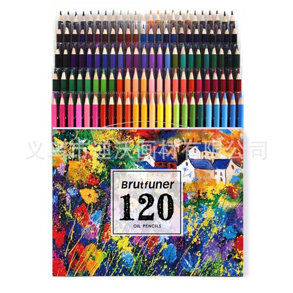 Juego de lápices de colores profesionales de artista de lápiz de aceite de pintura de bocetos Brutfuner 48/72/120/160 colores pintura crayón suministros de arte 658 S2