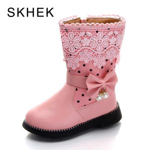 Skhek Girls Snow Boots Nieuwe mode comfortabele dikke warme kinderlaarzen voor kinderen winter schattige jongens prinsesschoenen