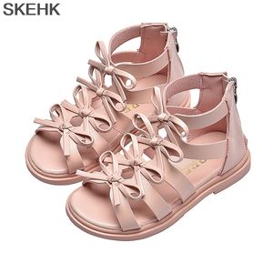 SKHEK Enfants Sandal Filles Chaussures d'été Enfants Bébé pour fille Enfants Gland Perles Princesse Chaussures 4 5 6 7 8 9 10 11 12 13 14 ans 210226