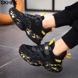 SKHEK Nouveaux enfants Pu Chaussures en cuir Bébé Filles Sport Baskets Enfants Mesh Chaussures Garçons Mode Casual Chaussures Soft Brand Trainer 210329