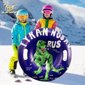 Ski Circle Opblaasbare Dinosaurus Kleurrijke Skiër Circle Winter Outdoor Entertainment Ski Tube Opblaasbare Ski Board Slee 231227