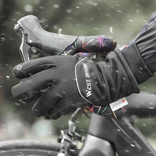 Gants de ski 1 paire cyclisme écran tactile plein doigt chaud antidérapant étanche ski moto sport thermique polaire L221017