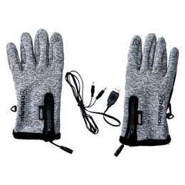 Skihandschoenen 1 Paar USB Elektrische Verwarming Vissen Warm Oplaadbare Blote Vinger Touch Handwarmer voor Buiten Motorrijden 230726