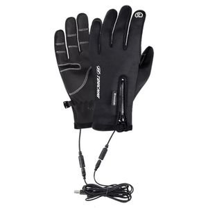 Guantes de esquí 1 par de ciclismo calentado calentador de manos eléctrico USB invierno cálido para senderismo al aire libre motocicleta camping 231129