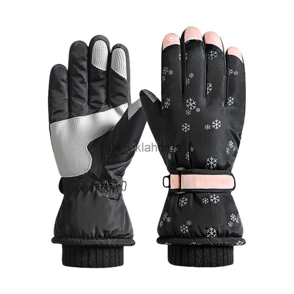 Gants de ski 1 paire imperméable coupe-vent gants de ski antidérapant cyclisme réglable imprimé confortable sports de plein air hommes femmes écran tactile J230802