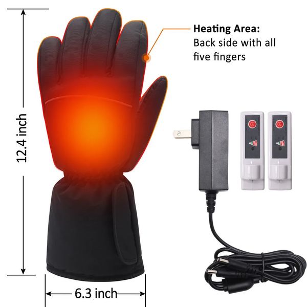 Gants de ski Gants chauffants à batterie électrique rechargeable 3,7 V pour hommes et femmes Doublures de gants chauffants pour les mains alimentés par batterie intérieure et extérieure 231107