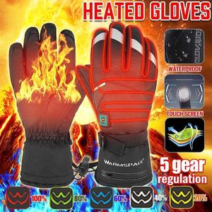 Gants de Ski, 5 vitesses, écran tactile chauffant électrique, étanche, pour moto, équitation, escalade en plein air, Ski M/XL