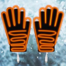 Guantes de esquí 5V USB Calentado Invierno Cálido Térmico Cinco dedos Pantalla táctil Almohadillas de calefacción Manopla Espesar Hombres Mujer Esquí 221203