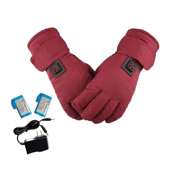 Guantes de esquí 7.4V 2600MA Batería Powered Electric Climatizada Impermeable Touch Sn Motocicleta Electrocar Calefacción Recargable Drop Entrega Sp Otbtw