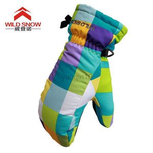 Ski Handschoenen Kinderen Winter Warme Ski Handschoenen Vrouwen Sneeuw Sport Winddicht Mooie Skateboard Handschoenen Geschikt Voor Palm Breedte 5.5-7.5 cm HKD230727