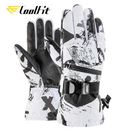 Guantes de esquí CoolFit hombres mujeres guantes de esquí ultraligeros impermeables guantes cálidos de invierno guantes de snowboard motociclismo guantes impermeables para nieve 231030