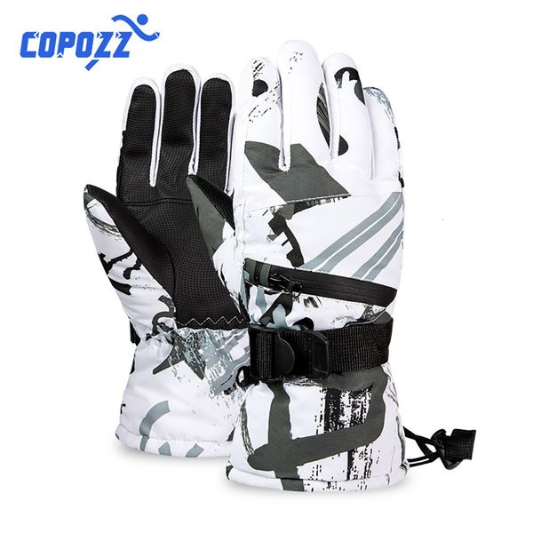 Gants de ski COPOZZ Gants de ski à écran tactile à 3 doigts pour hommes Imperméables Hiver Chauds Gants de planche de ski Moto Snowy Riding Gants de téléphone portable 230725