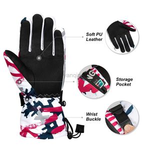 Gants de ski COPOZZ Hommes Femmes Écran tactile à 3 doigts Gants de ski Imperméable Hiver Chaud Gants de snowboard Moto Équitation Motoneige Gants HKD230727