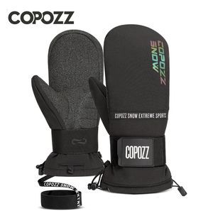 Luvas de esqui COPOZZ Luvas de esqui de inverno à prova d'água Mantenha o calor resistente ao desgaste Material Snowboard Homens Mulheres Luvas de neve térmicas Mittens 231216