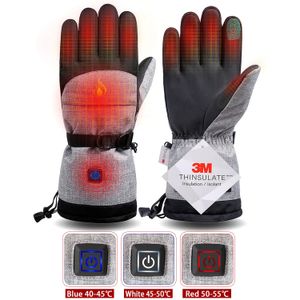 Guantes de esquí Guantes de calefacción de algodón Calentador de manos de invierno Guantes térmicos eléctricos Impermeables calentados para ciclismo Motocicleta Bicicleta Esquí al aire libre 231120