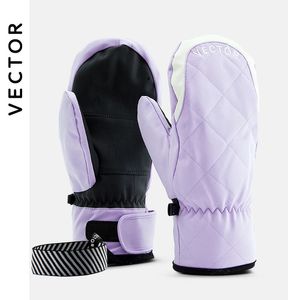 Gants de ski Extra épais femmes 2-en-1 mitaines gants de Ski Snowboard hommes neige hiver Sport chaud imperméable coupe-vent Ski Faux cuir Plam 231205