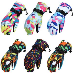 Skihandschoenen vijf vingers handschoenen mannen vrouwen ski -koppels winter waterdichte winddichte warme gewatteerde camouflagekleur buiten ski rijsportwanten 221123