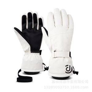 Gants de ski pour hommes et femmes, isolation hivernale, sports cyclistes, écran tactile, gants d'extérieur à cinq doigts, gants en coton